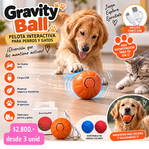 GRAVITY BALL PELOTA INTERACTIVA PARA MASCOTAS  (3UNID)