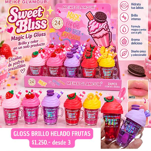 GLOSS BRILLO HELADO FRUTAS (3UNID)