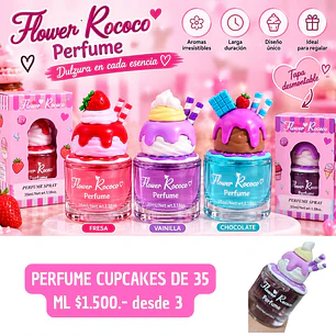 PERFUME CUPCAKES DE 35 ML ECONOMICO (3 UNID)