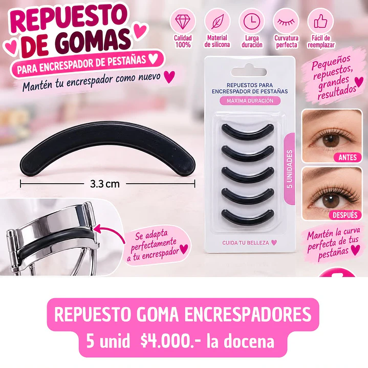 REPUESTO GOMA ENCRESPADOR DE PESTAÑAS  (DOCENA) 1
