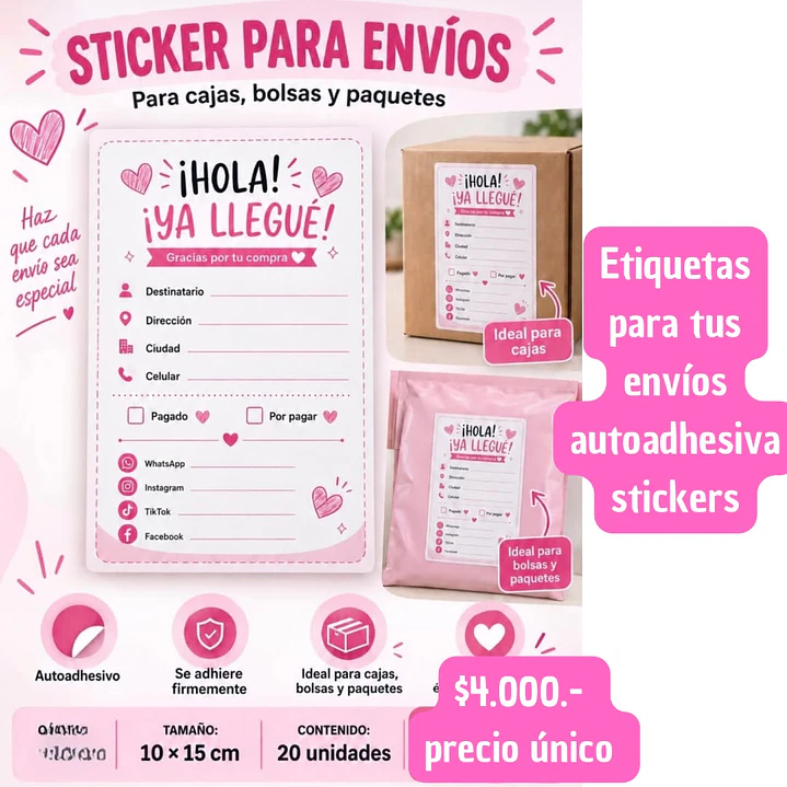 STICKER PARA ENVIOS 10X15 CM (PRECIO UNICO) 1