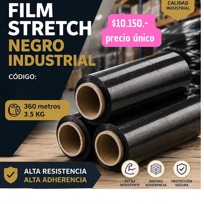 FILM NEGRO DE EMBALAJE 360 METROS (PRECIO UNICO) 1