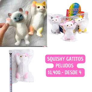 SQUISHY GATITOS PELUDOS (4UNID)