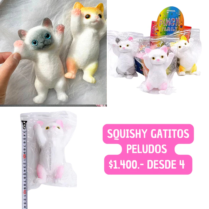 SQUISHY GATITOS PELUDOS (4UNID) 1