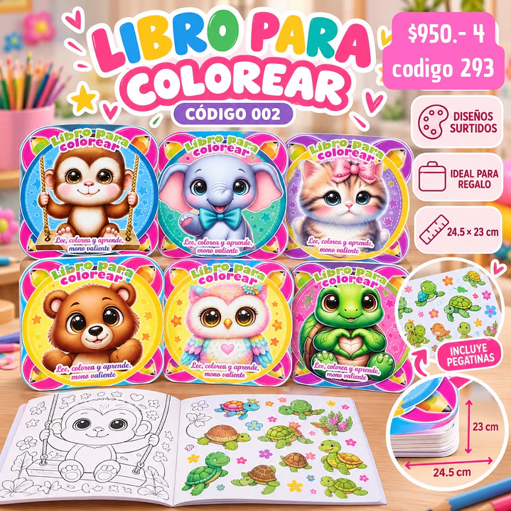 LIBRO PARA COLOREAR COD.293 (4UNID) 1