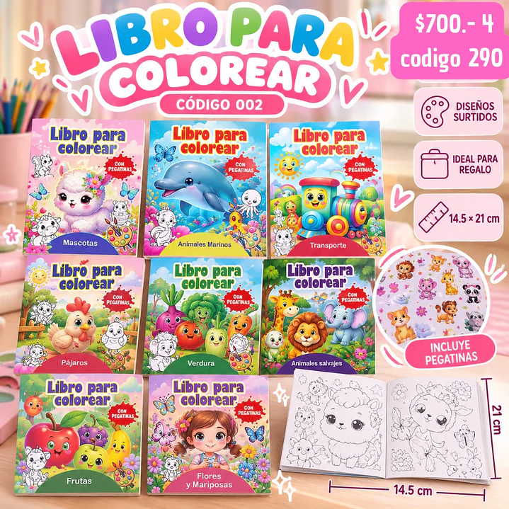 LIBRO PARA COLOREAR COD.290 (4UNID) 1