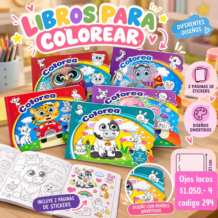 LIBRO PARA COLOREAR COD.294 (4UNID) 1