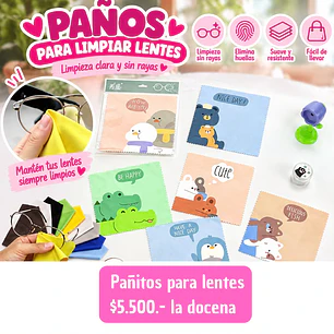 PAÑITOS PARA LENTES (DOCENA)