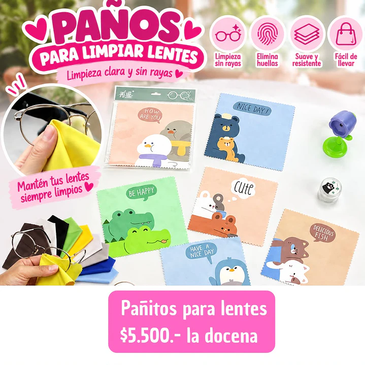 PAÑITOS PARA LENTES (DOCENA) 1