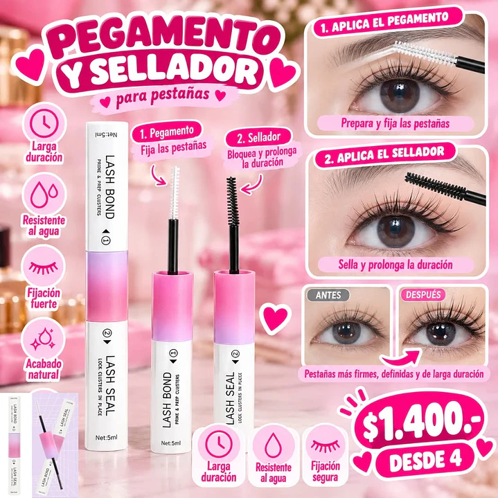 PEGAMENTO Y SELLADOR PESTAÑAS POSTIZAS (4UNID) 1