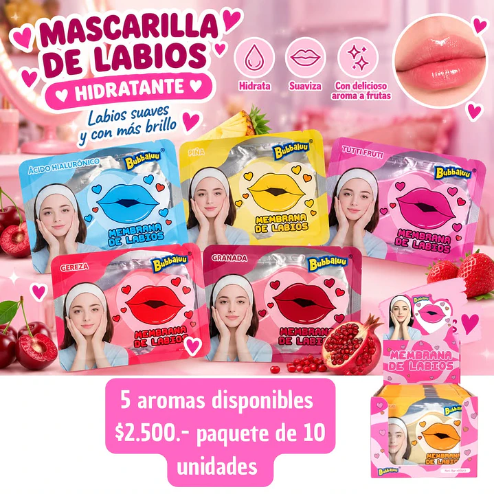 MASCARILLA DE LABIOS BUBBALUU (10UNID) 1
