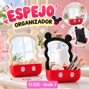 ESPEJO ORGANIZADOR ESTILO MICKEY (3UNID)