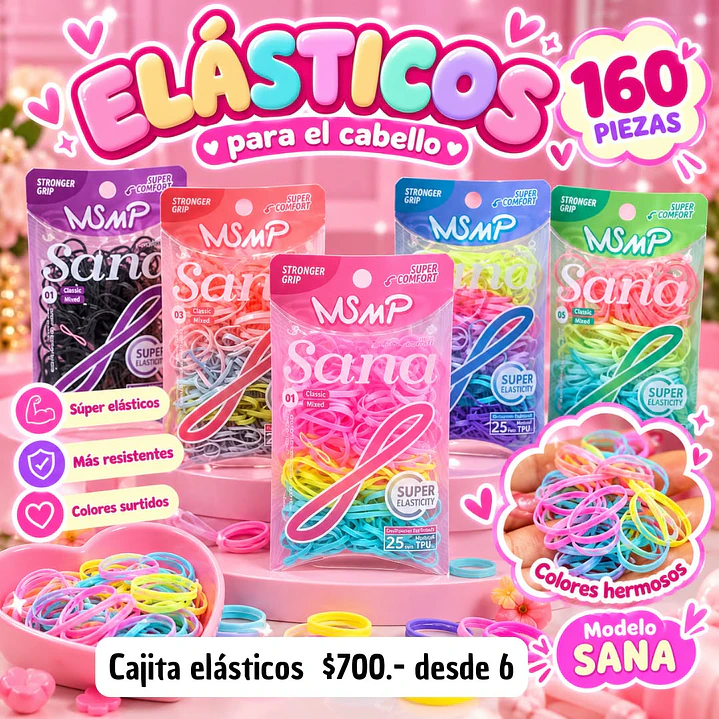 CAJITA ELASTICOS 160 PCS MODELO 