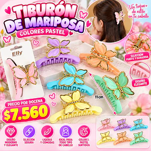 TIBURON MARIPOSA PASTEL 11CM  (DOCENA)