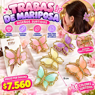 TRABA DE MARIPOSA 8 CM  (DOCENA)