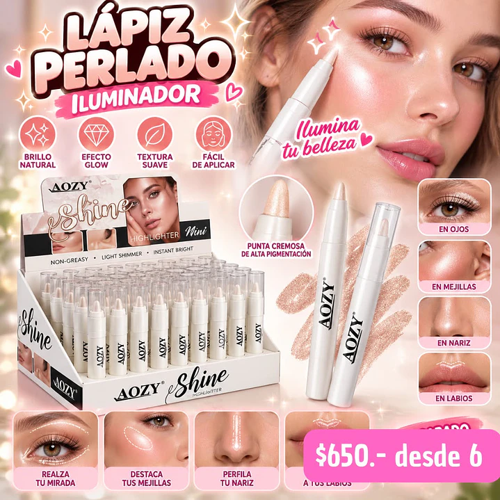 LAPIZ PERLADO ILUMINADOR  (6UNID) 1