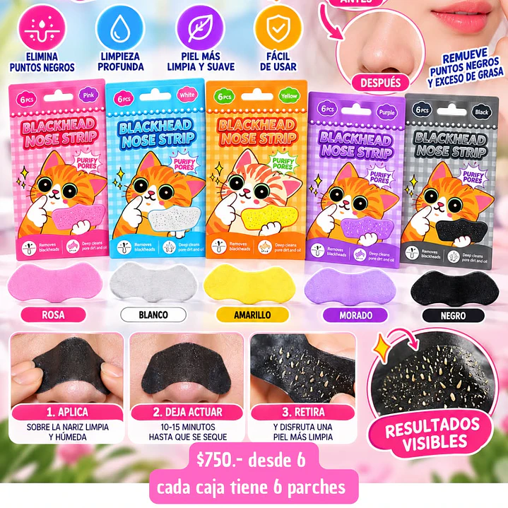 PARCHES PARA PUNTOS NEGROS 6PCS (6UNID) 1