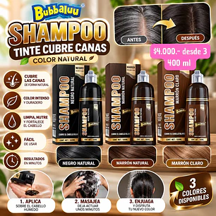 SHAMPOO CUBRE CANAS BUBBALUU 400ML (3UNID)