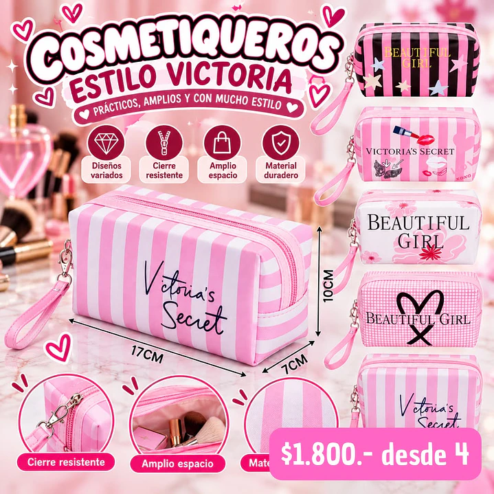 COSMETIQUEROS ESTILO VICTORIA (4 UNID)  1