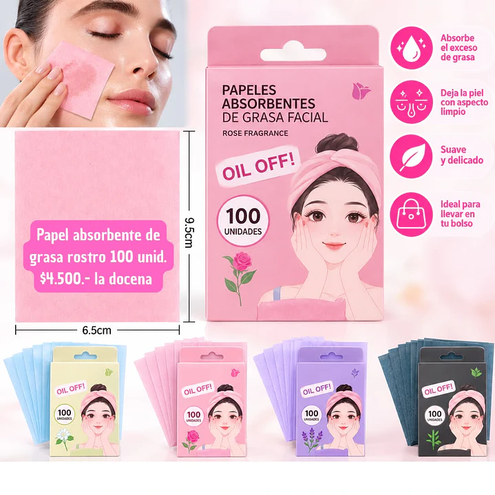 PAPEL ABSORBENTE DE GRASA 100UNID  (DOCENA)  1