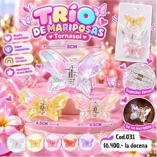 TRIO DE MARIPOSAS TORNASOL COD.031 (DOCENA) 