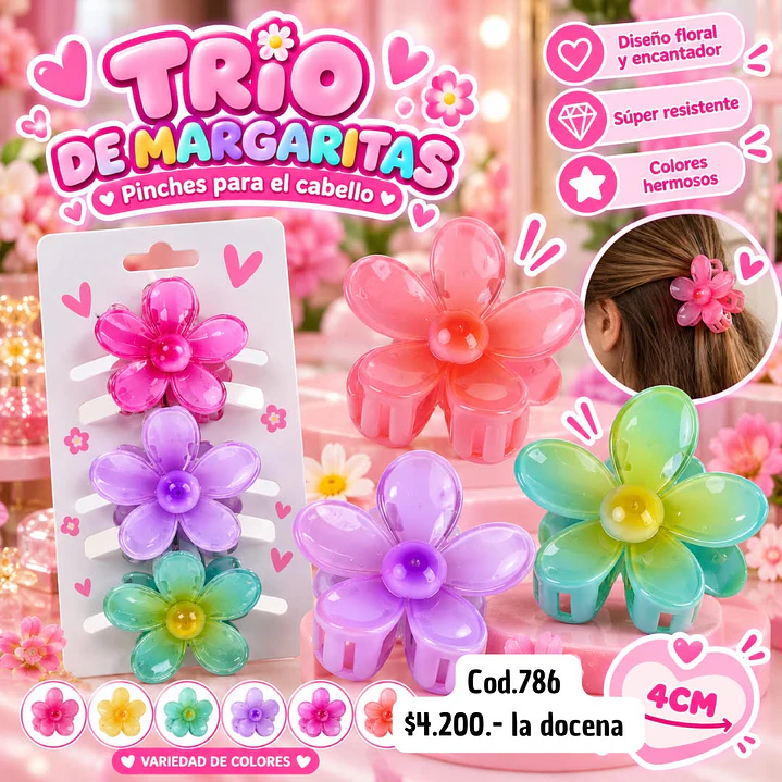 TRIO DE MARGARITAS PEQUEÑA (DOCENA)  1