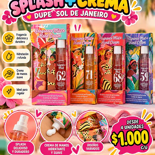 PACK SPLASH + CREMA DUPE SOL DE JANEIRO (4UNID)