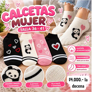 CALCETAS MUJER ALGODON M25A (DOCENA)