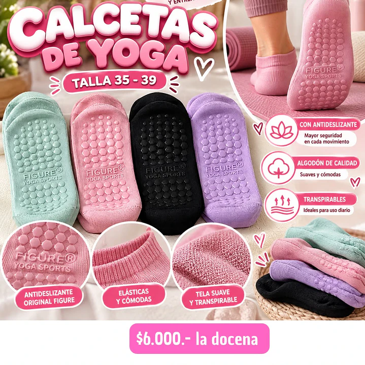 CALCETAS YOGA TOBILLERA ORIGINAL (DOCENA) 1