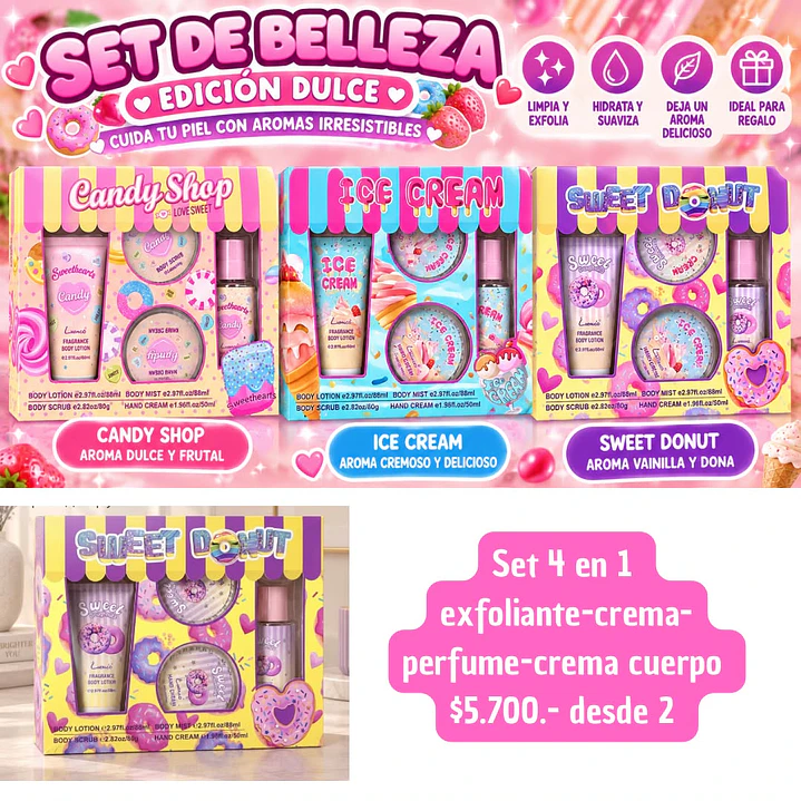 SET 4 EN 1 exfoliante-crema-perfume-crema de cuerpo (2UNID) 1