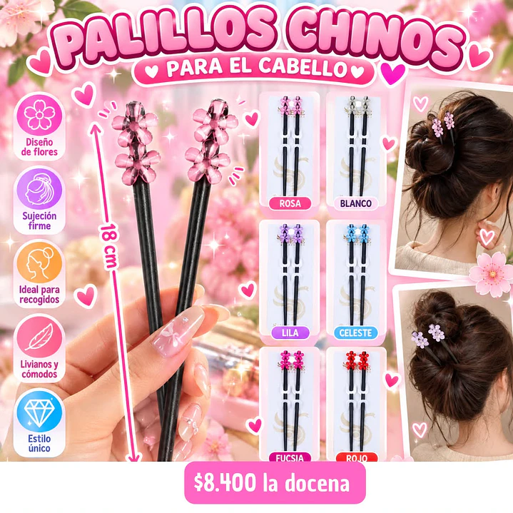 PALILLOS CHINOS PARA EL CABELLO (DOCENA) 1