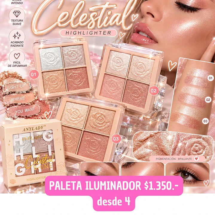 PALETA ILUMINADOR 4 TONOS (4UNID) 1