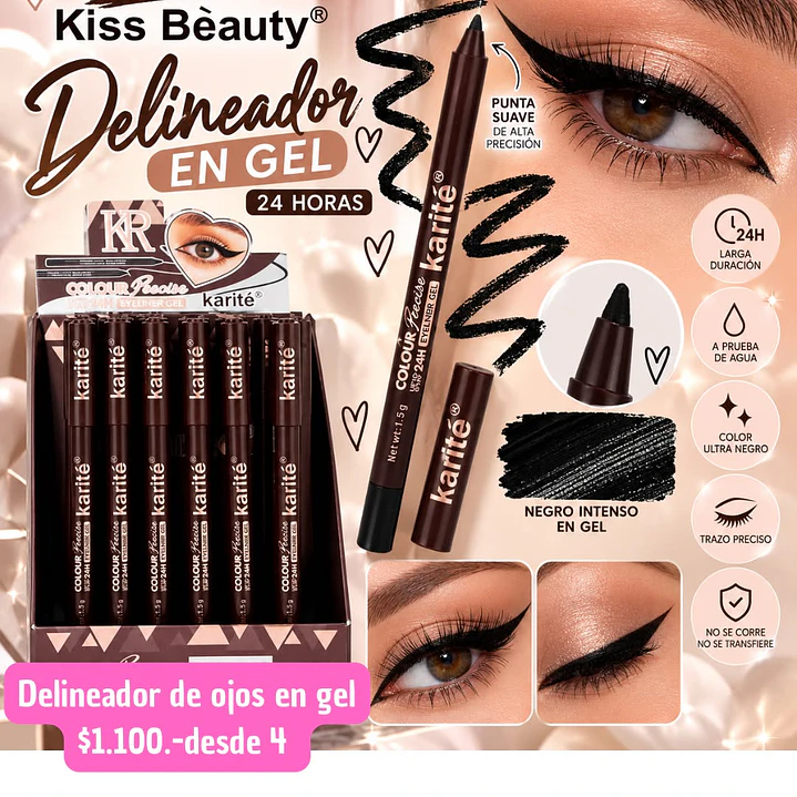 DELINEADOR DE OJOS EN GEL NEGRO (4UNID) 1