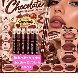 DELINEADOR DE LABIOS CHOCOLATE (DOCENA)