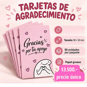 TARJETA DE AGRADECIMIENTO 2.0 (PRECIO UNICO)