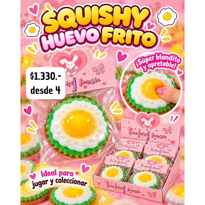 SQUISHY DE HUEVO FRITO (4UNID) 1