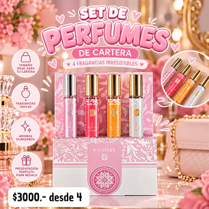 SET DE PERFUMES DE CARTERA ESTILO ARABE MUJER (4UNID)