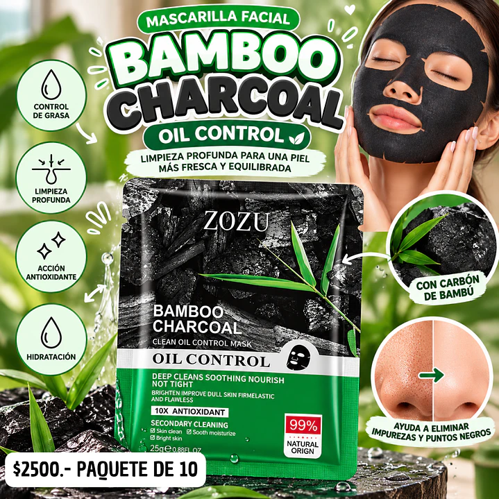 MASCARILLA FACIAL CONTROL DE GRASA-LIMPIEZA PROFUNDA (10UNID) 1