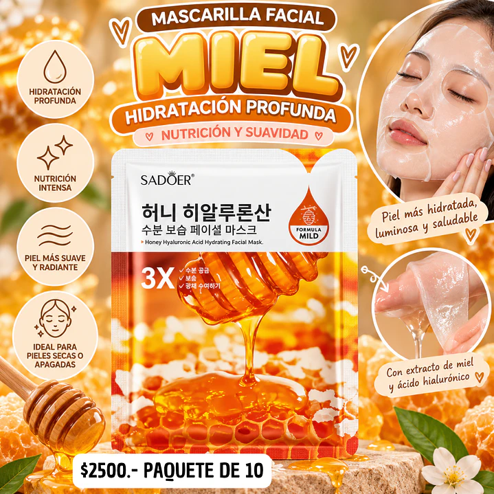 MASCARILLA FACIAL DE MIEL (10UNID) 1