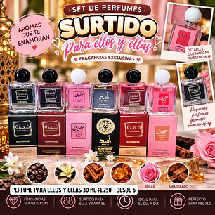 PERFUMES PARA ELLOS Y ELLAS 30 ML  (6UNID)