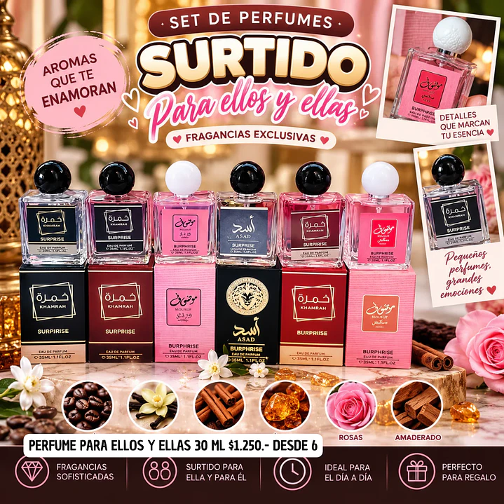 PERFUMES PARA ELLOS Y ELLAS 30 ML  (6UNID) 1