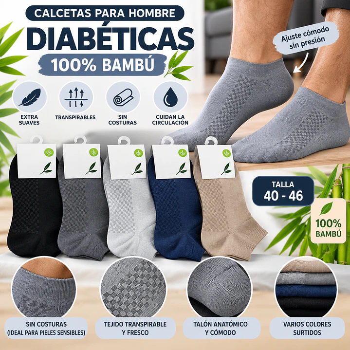 CALCETA BAMBU DIABETICOS HOMBRE (DOCENA) 1