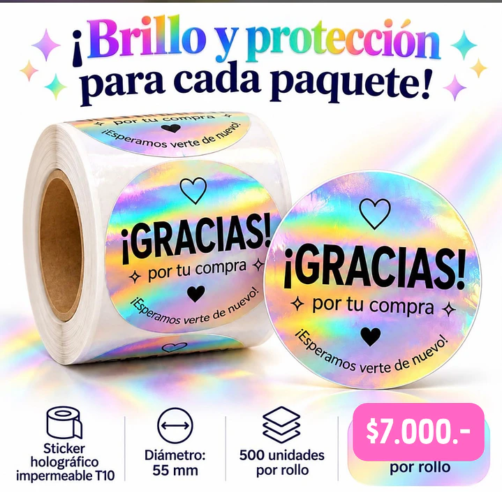  STICKERS holográfico 500 UNID (PRECIO UNICO) 1