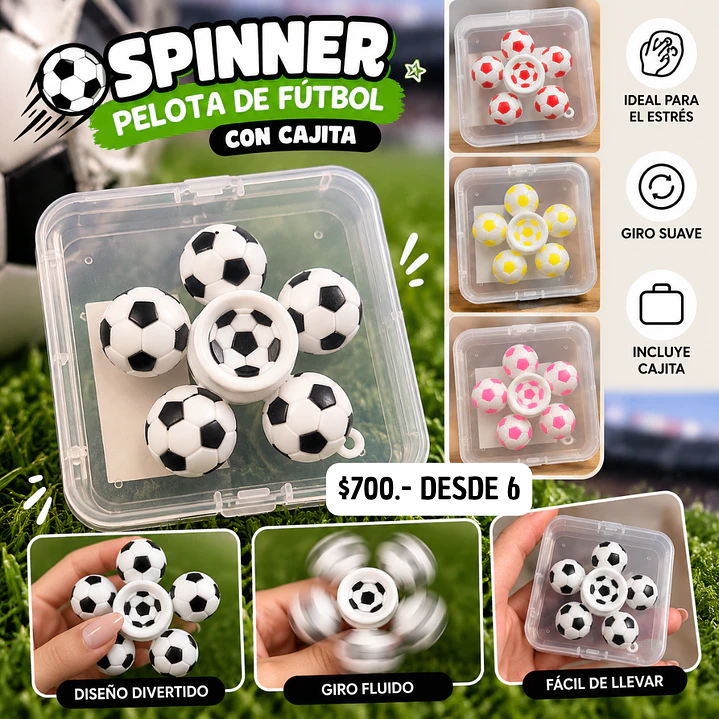 SPINNER PELOTA DE FUTBOL (6UNID) 1