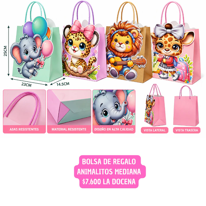 BOLSA DE REGALO ANIMALITOS (DOCENA) 1