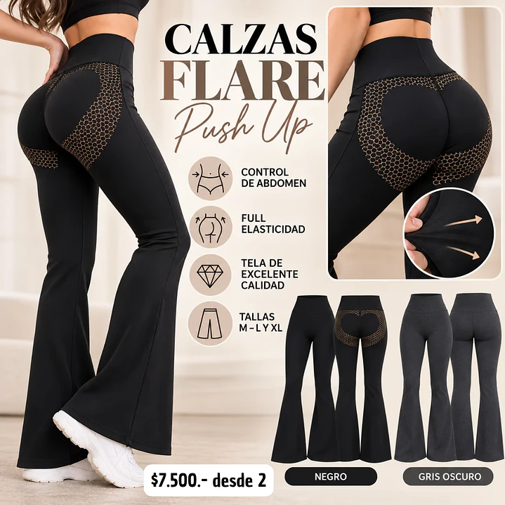 CALZAS FLARE PUSH UP CONTROL ABDOMEN (2 UNID) 1