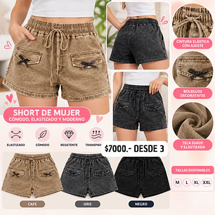 SHORT ELASTICADOS MUJER (3 UNID)