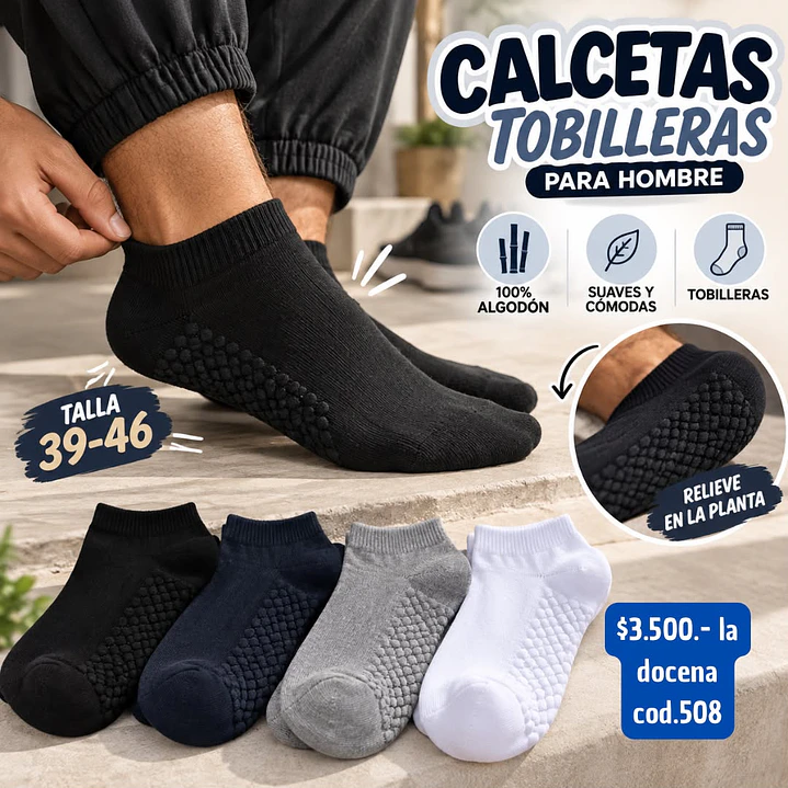 CALCETA TOBILLERA HOMBRE RELIEVE COD.508 (DOCENA) 1