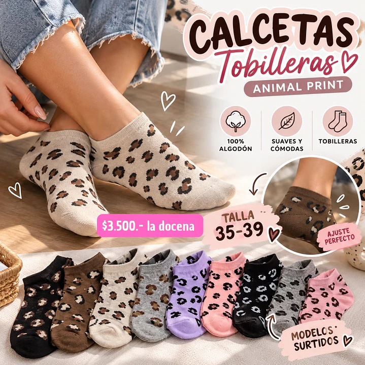 CALCETA ANIMAL PRINT COD. 566 (DOCENA) 1