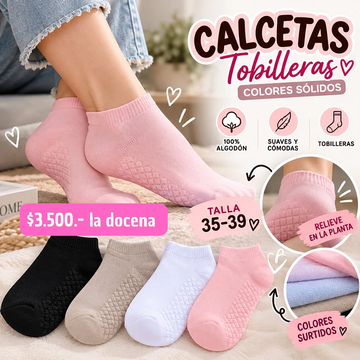 CALCETA TOBILLERA MUJER RELIEVE COD.515 (DOCENA) 1